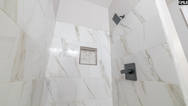 interior details with tiled shower