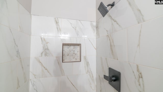 interior details with tiled shower