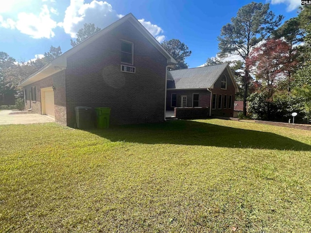 rear view of property with a yard