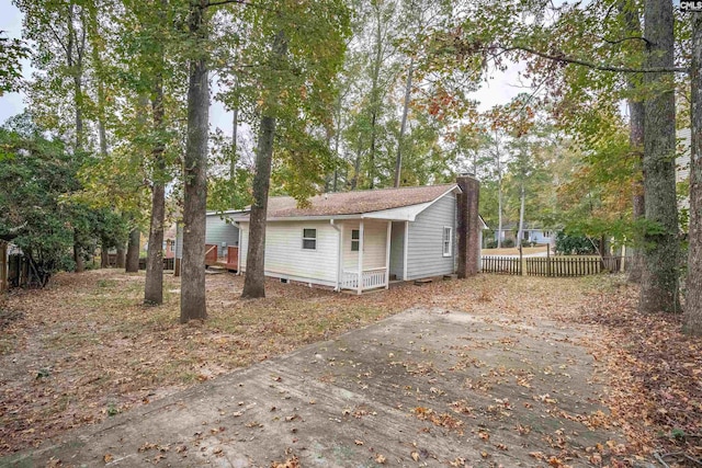 exterior space featuring covered porch