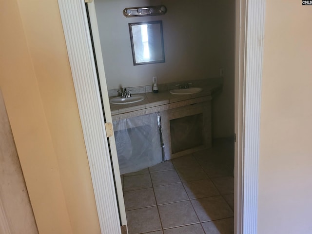 bathroom featuring vanity and tile patterned floors