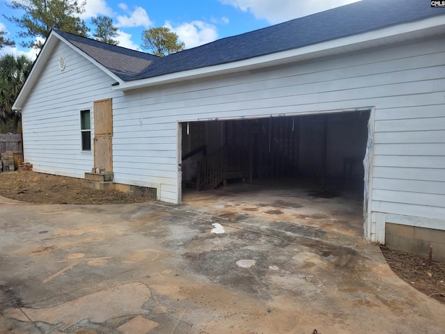 view of home's exterior featuring a garage