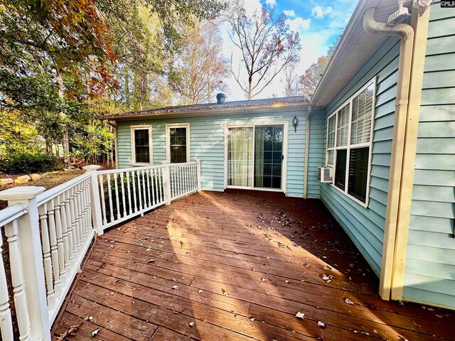 wooden deck with cooling unit