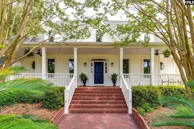 view of front of property with a porch