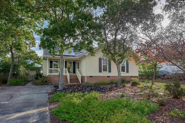 view of front of home with a porch