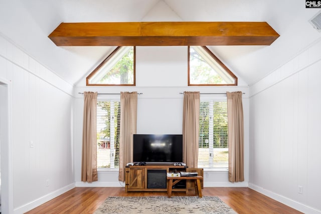 401 Nottingham Rd, Columbia, SC 29210 - dining room featuring vaulted ceiling with beams, visible vents, an inviting chandelier, and wood finished floors