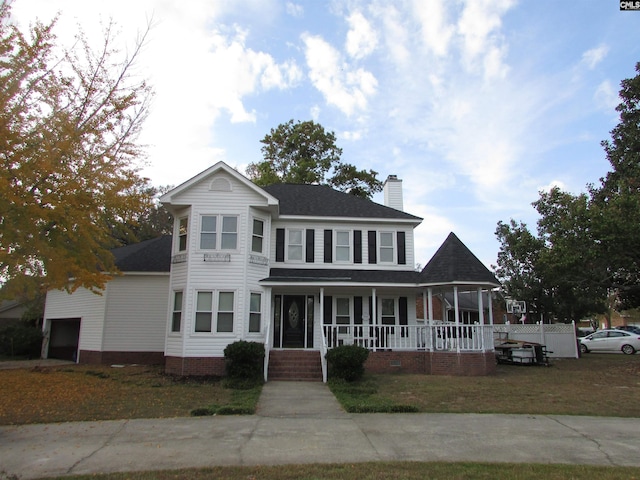 view of front facade featuring covered porch