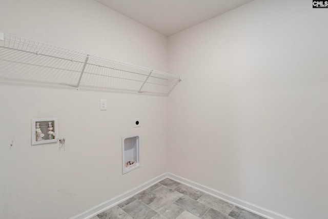 clothes washing area featuring washer hookup and electric dryer hookup