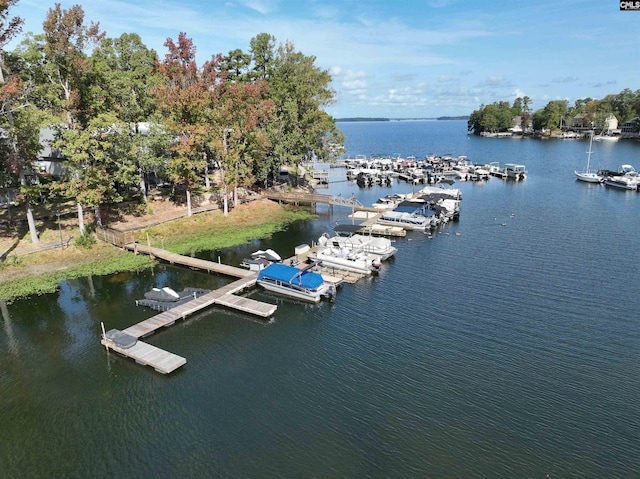 exterior space with a water view