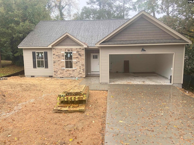 view of front of house with a garage