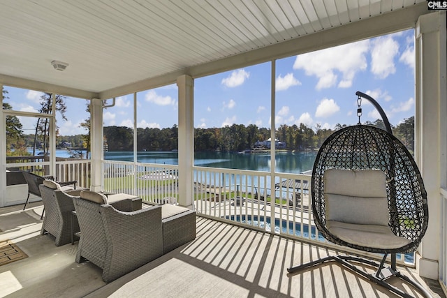 339 Newberg Rd, Chapin, SC 29036 - sunroom / solarium with a water view and wood finished floors