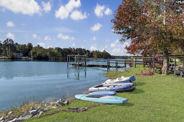 339 Newberg Rd, Chapin, SC 29036 - dock area with a lawn and a water view