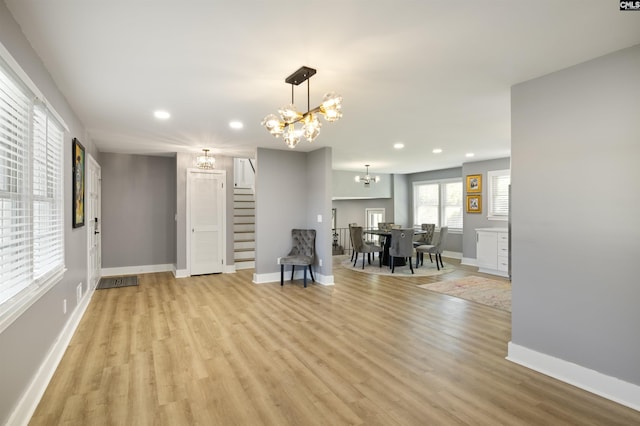 interior space featuring light hardwood / wood-style flooring