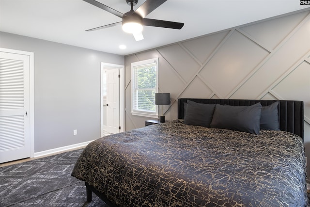 bedroom with ceiling fan