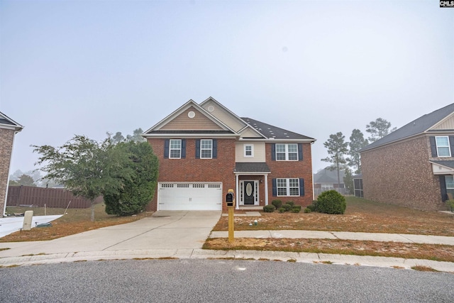 view of front facade featuring a garage