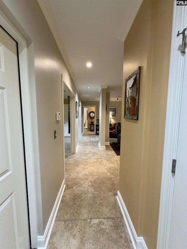 345 Old Wood Dr, Columbia, SC 29212 - hall featuring ornamental molding and baseboards