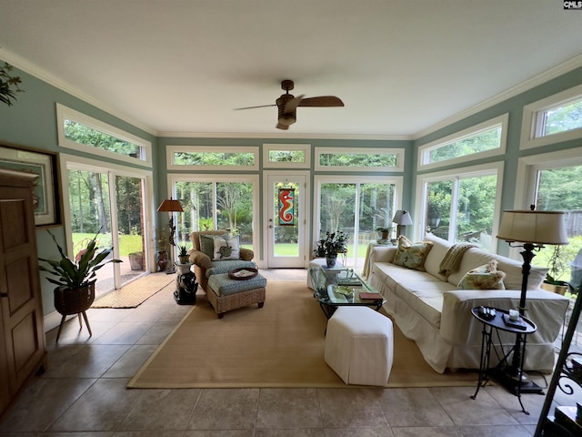 345 Old Wood Dr, Columbia, SC 29212 - sunroom featuring ornamental molding and tile patterned flooring