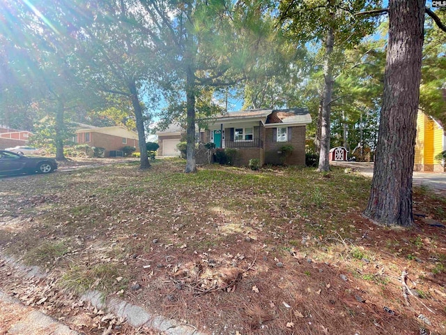 view of yard with a porch