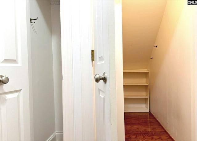 interior space featuring dark hardwood / wood-style floors