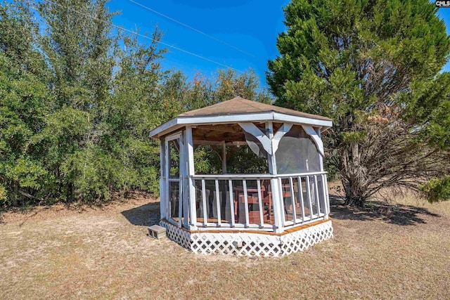 view of yard featuring a gazebo