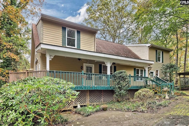 115 Cedar Lake Rd, Blythewood, SC 29016 - view of front of home with ceiling fan and a porch