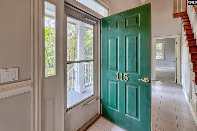 115 Cedar Lake Rd, Blythewood, SC 29016 - foyer with light tile patterned floors and baseboards