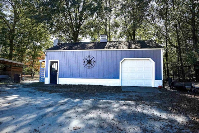 view of garage