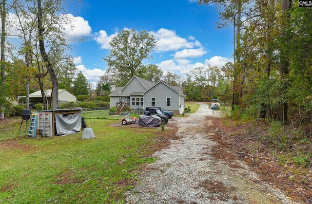 exterior space with a yard