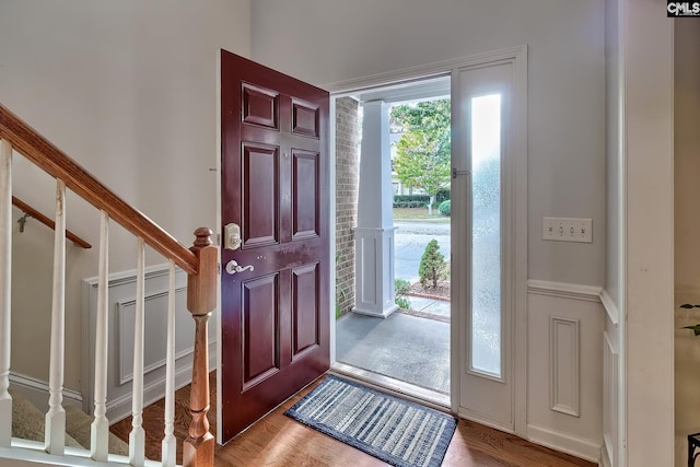 foyer featuring hardwood / wood-style floors