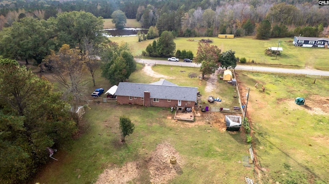 aerial view featuring a rural view