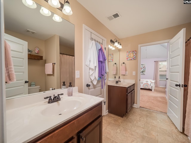 bathroom with toilet and vanity