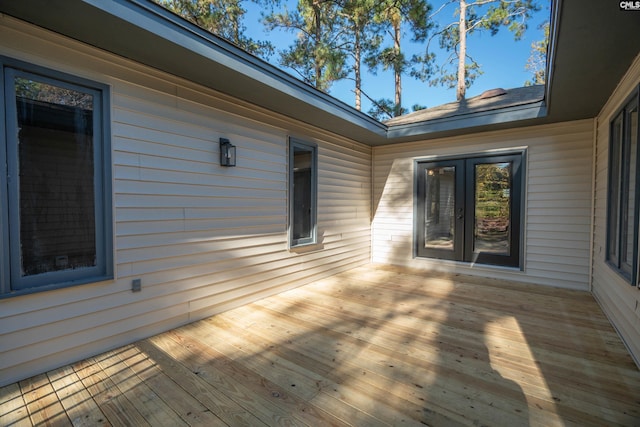 deck featuring french doors