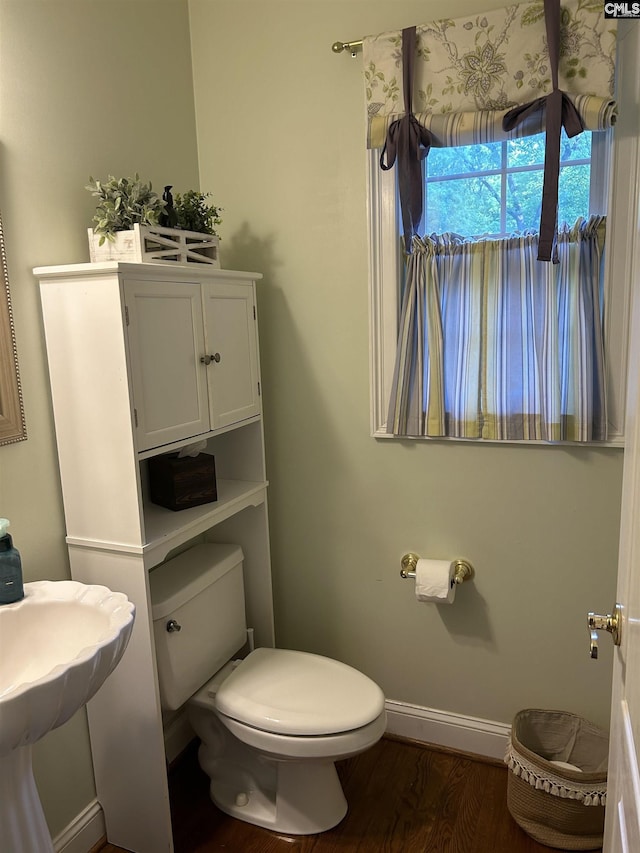 1110 Eleazer Rd, Irmo, SC 29063 - bathroom featuring toilet, wood finished floors, and baseboards