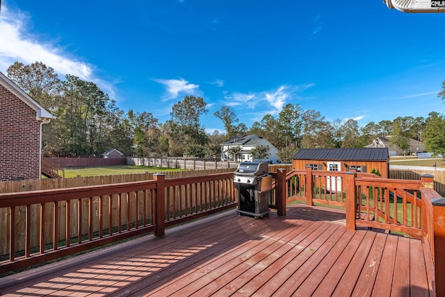 deck with grilling area