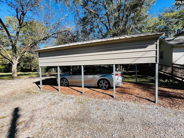 view of car parking with a carport