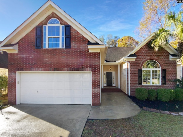 front of property featuring a garage