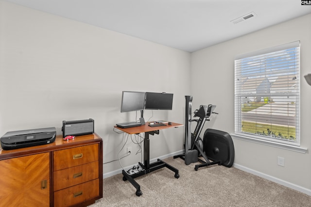 view of carpeted office