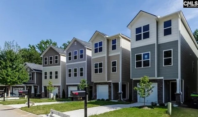 view of property with a front lawn