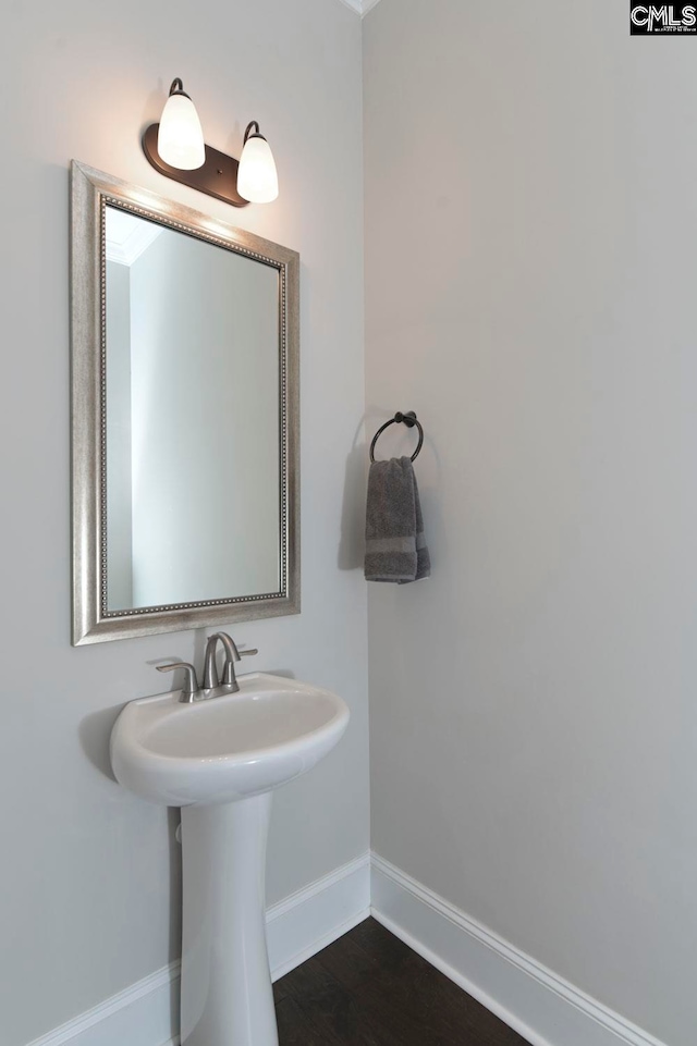 bathroom featuring hardwood / wood-style flooring