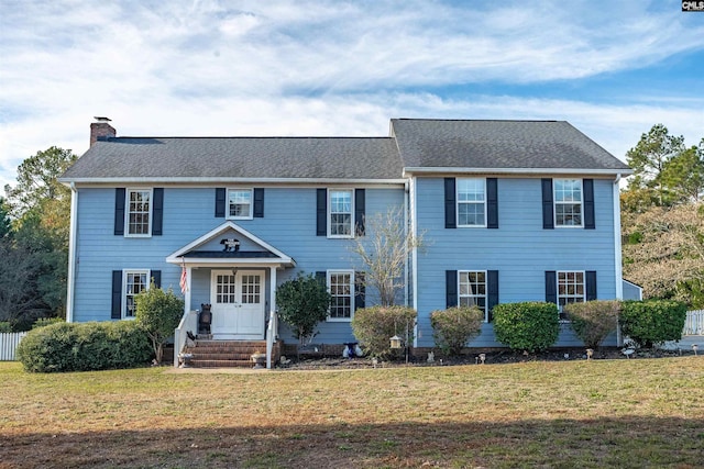 colonial house with a front yard