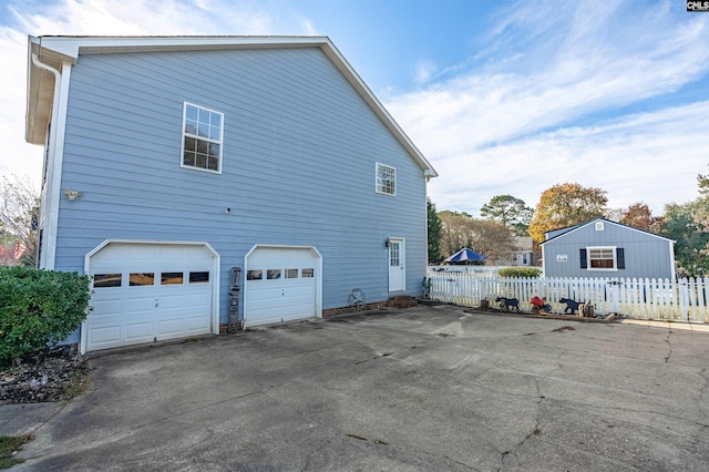 view of home's exterior with a garage