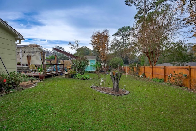 view of yard with a gazebo