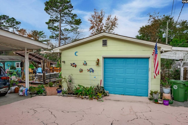 view of garage