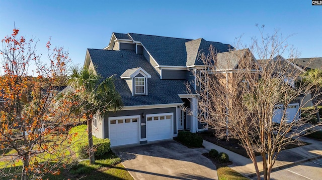 view of front of house with a garage