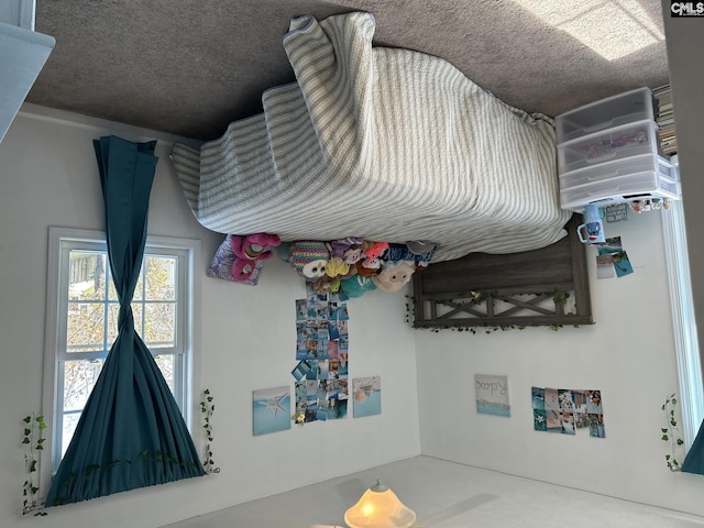 bedroom with a textured ceiling