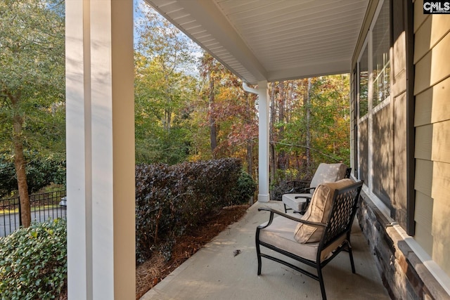 view of patio / terrace featuring covered porch