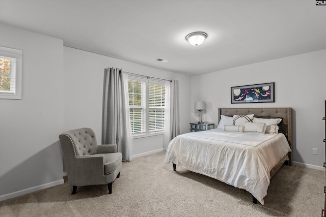 carpeted bedroom with multiple windows