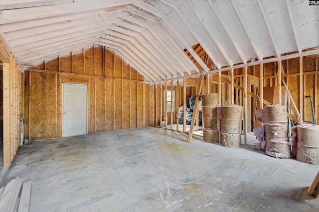 misc room featuring vaulted ceiling