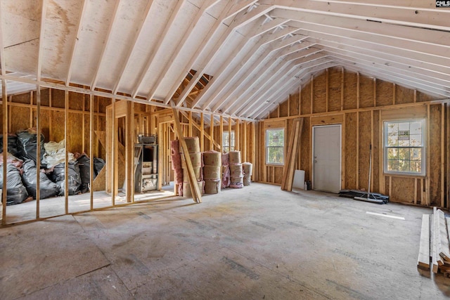 unfinished attic with plenty of natural light