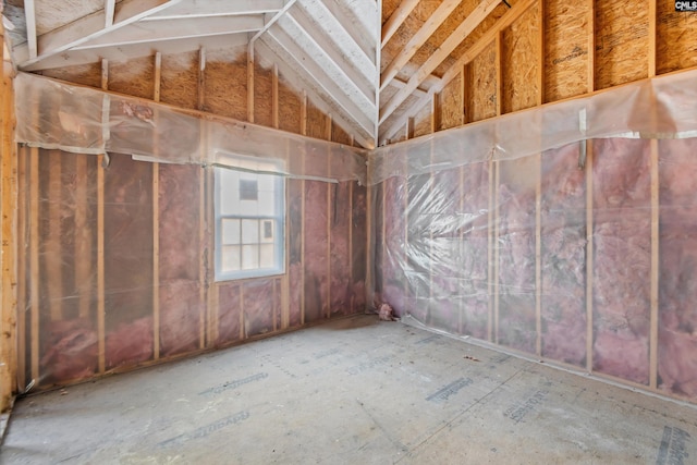 misc room featuring lofted ceiling